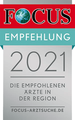 Auszeichnung von Focus als Top-Zahnarztpraxis, verliehen für exzellente Patientenversorgung in Köln