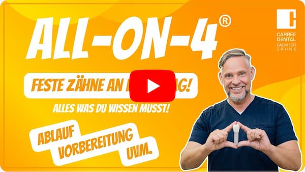 In diesem Video zu Zahnimplantaten erklärt unser Implantologe Dr Jochen Schmidt den Ablauf, die Vorteile und die Besonderheiten des All-On-4 Verfahrens